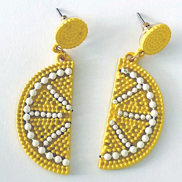Lemon enamel Earrings - Picture 1 of 1